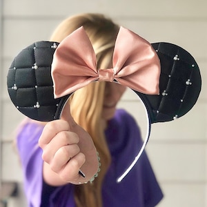 Orecchie in similpelle trapuntata ispirate a Disney / Orecchie di Topolino / Orecchie di Minnie