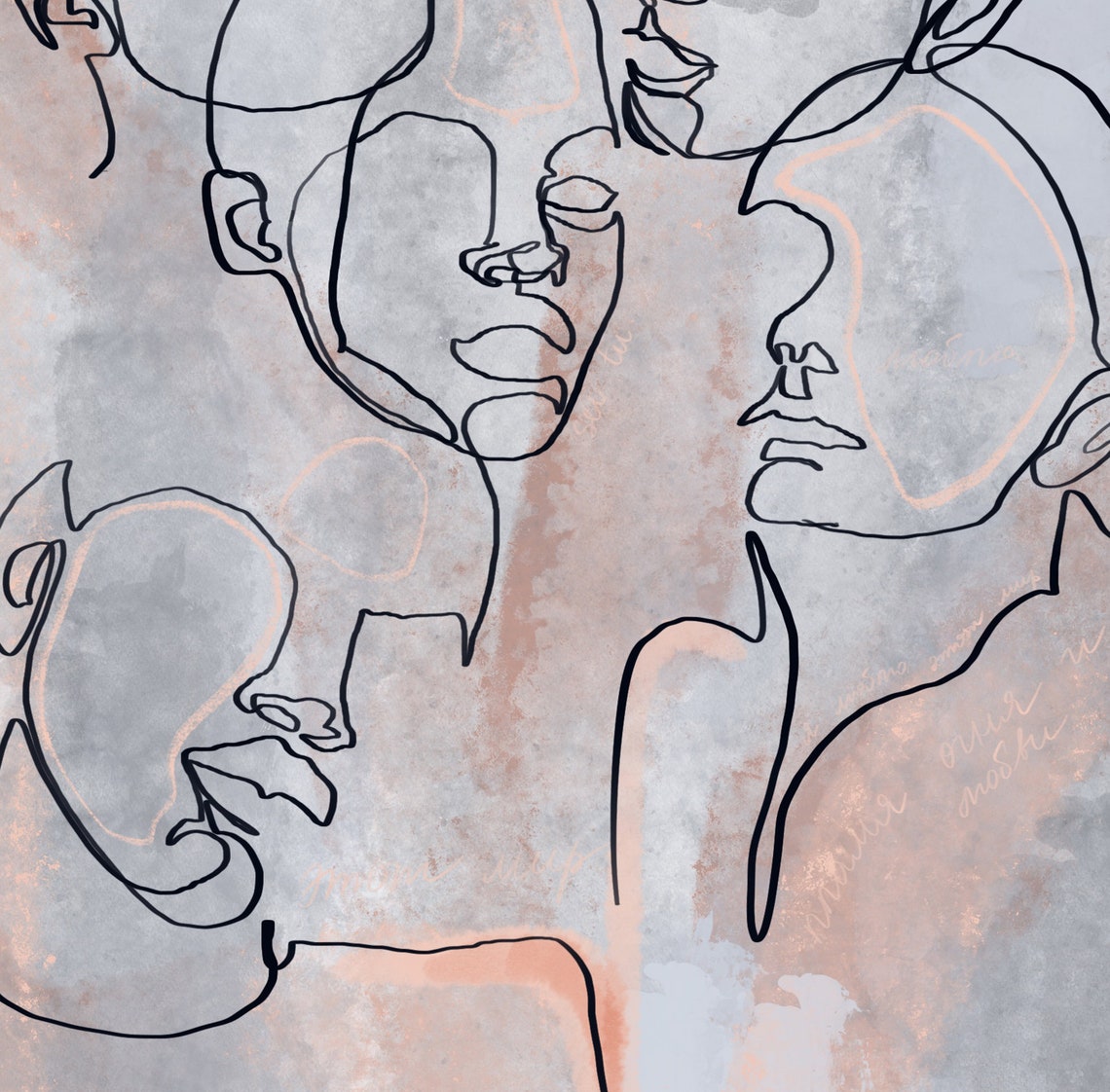 One Line Drawing Art Prints Contemporary Printable Art Modern Etsy