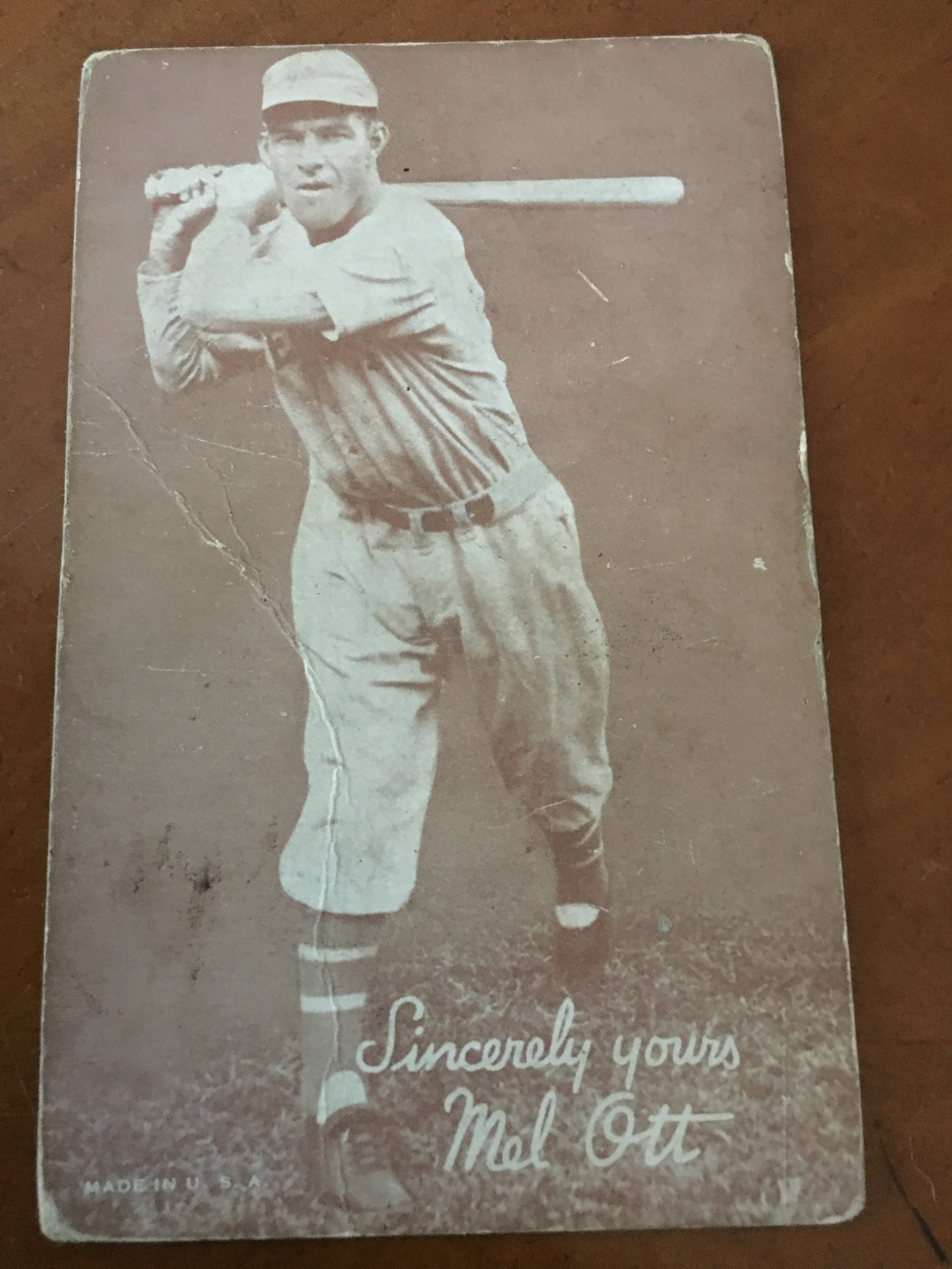 Mel Ott 19391946 Vintage Exhibit Baseball Card Etsy