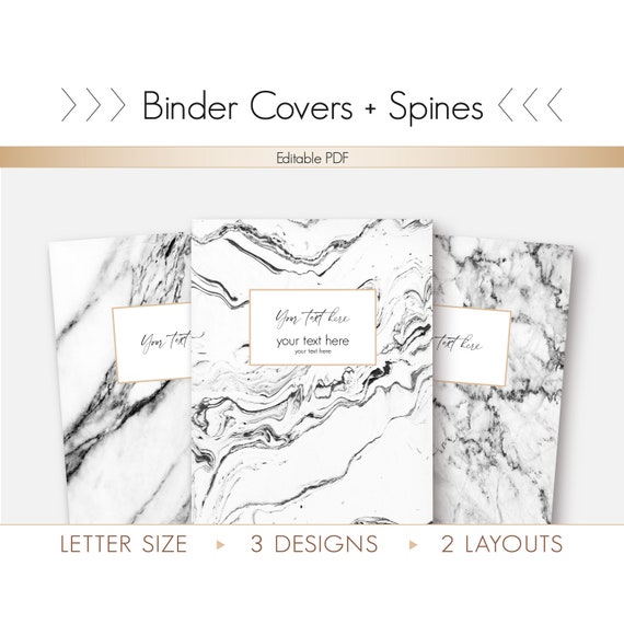 Binder Cover Printable Marble Editable PDF Letter - Etsy