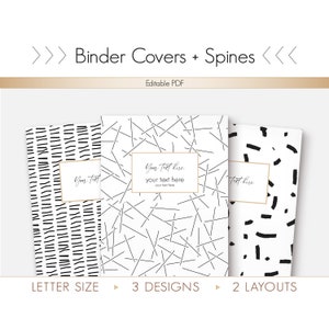 Binder Cover Printable, Minimalist, Scandi, Editable PDF, Letter - Etsy