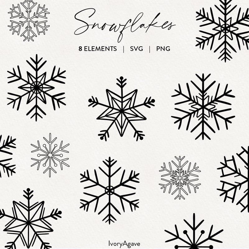 Snowflake Line Art - Etsy