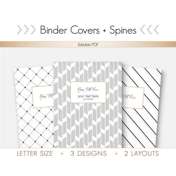 Binder Cover Printable Minimalist Editable PDF Black - Etsy