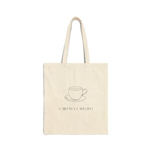 Cartas y Cafecito - Bolso de lona de algodón, bolso de mano JW, bolso de mano para escribir cartas JW