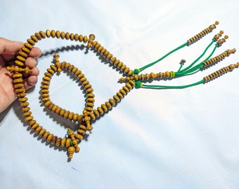 Moringa Kelor Emas Wood Tijani Tasbih Subha Prayer Beads