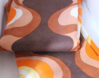 Set of two vintage curtains. The real 60s/70s brown orange yellow