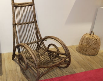 Wicker Rocking Chair, 1950s