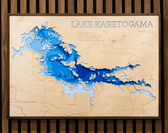 Custom 3D Lake Map - Any Lake - Personalized Laser Cut Art - Unique Wall Decor