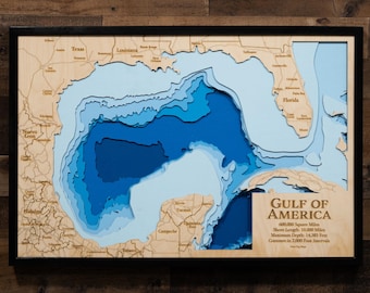 Gulf of America - Custom Lake Art - Personalized Laser Cut Decor