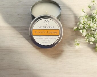Autumn Leaves Heart Candle - Fall Harvest Candles