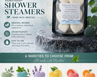 Menthol Shower Steamers: Aromatherapy Relaxation - 6 Pack