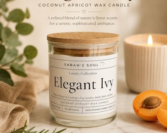 Elegant Ivy luxury Coconut Apricot Wax Candle