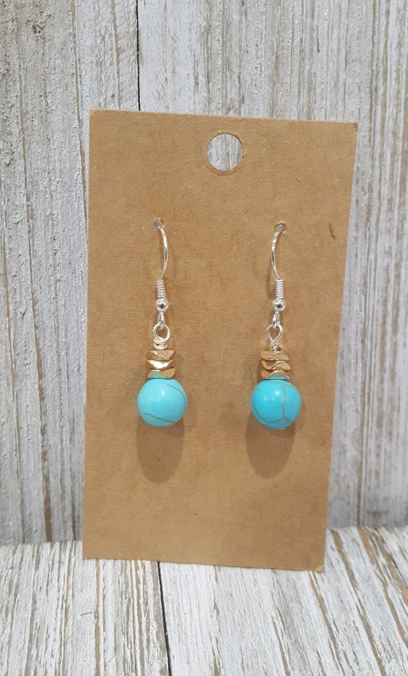 Turquoise and Gold Earrings