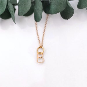 Collar con letra mayúscula, inicial mayúscula, colgante del alfabeto, joyería personalizada, chapado en oro, plata 925, regalo personalizado