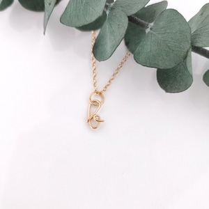 Necklace with Small Letter, Handwritten Initial, Alphabet Pendant, personalized jewelry, Gold Filled, 925 Silver, personalized gift