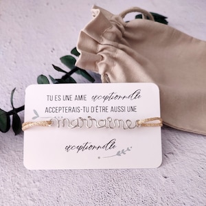 Demande Marraine Bracelet Annonce Grossesse pour la future marraine avec carte personnalisable, bijou personnalisé fait en France