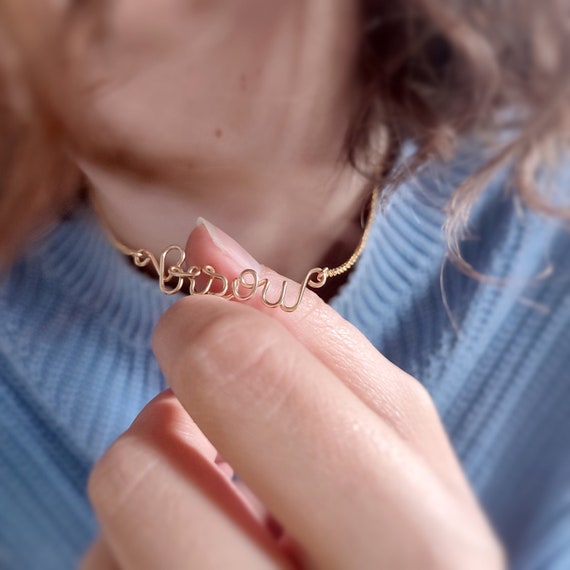 Personalized Message Necklace Chain Necklace with First Name Customizable Gift Idea for Women with Child s First Name or Love Message Etsy Mexico