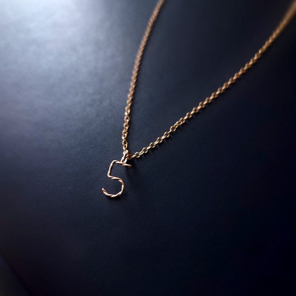 Number necklace as a pendant on a fine chain with a length of your choice to offer with a lucky or birth number, handmade in France