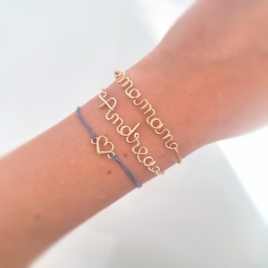 Nom personnalisé bijoux, bracelet prénom, fil mot bracelet, demoiselle d’honneur cadeau, cadeaux pour elle, cadeau personnalisé, fil enroulé
