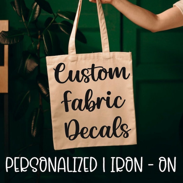 Custom Decals | Iron-On Fabric Decals | Personalized Clothing | Custom Text for Clothing | DIY Bridal Party Gifts | Christmas Gifts