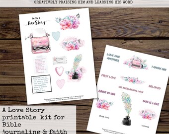 His Palette - "A Love Story" Printable Kit for Bible Journaling and Faith Art