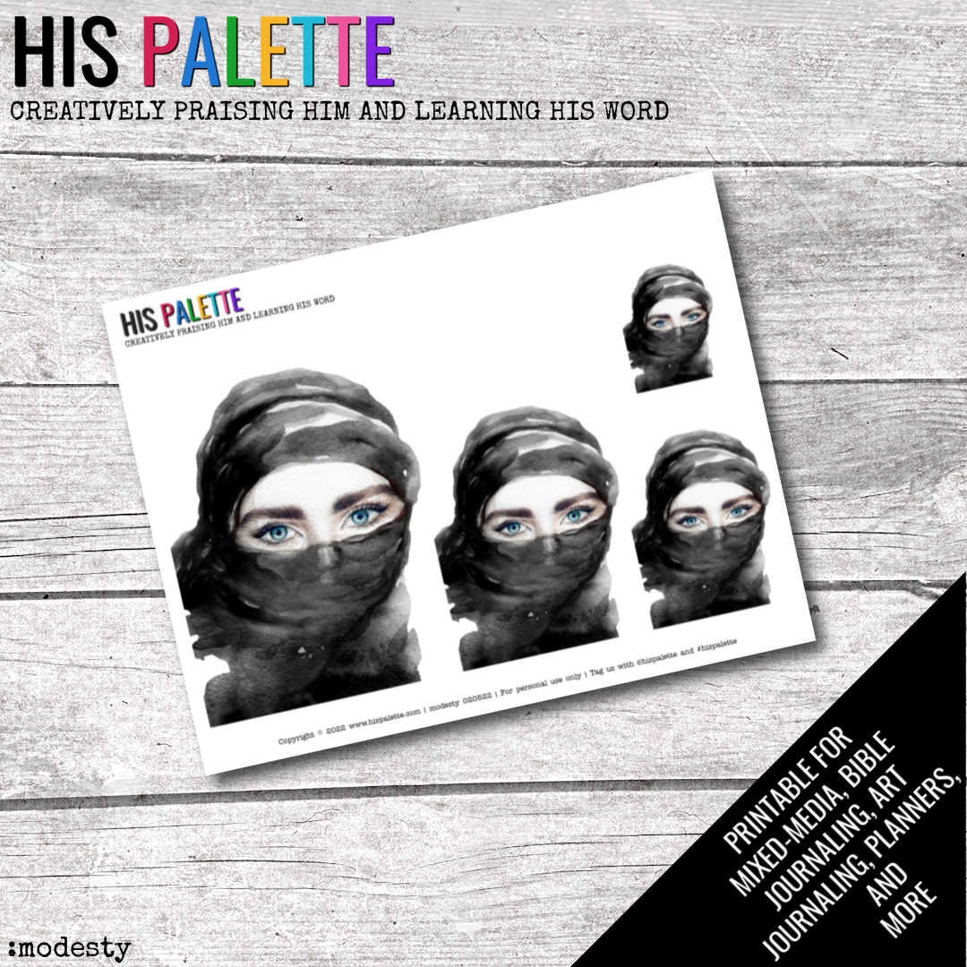 His Palette - Modesty - Printable for Mixed-media, Bible Journaling and ...