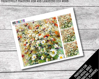 His Palette - "Floral BG5" printable for mixed-media, Bible journaling and faith art
