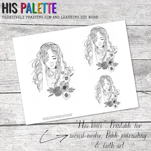 His Palette - &quot;His Voice&quot; printable for mixed-media, Bible journaling and faith art