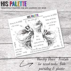 Hans palett - "Gudsdans" utskrivbar för blandteknik, bibeljournaling och planerare