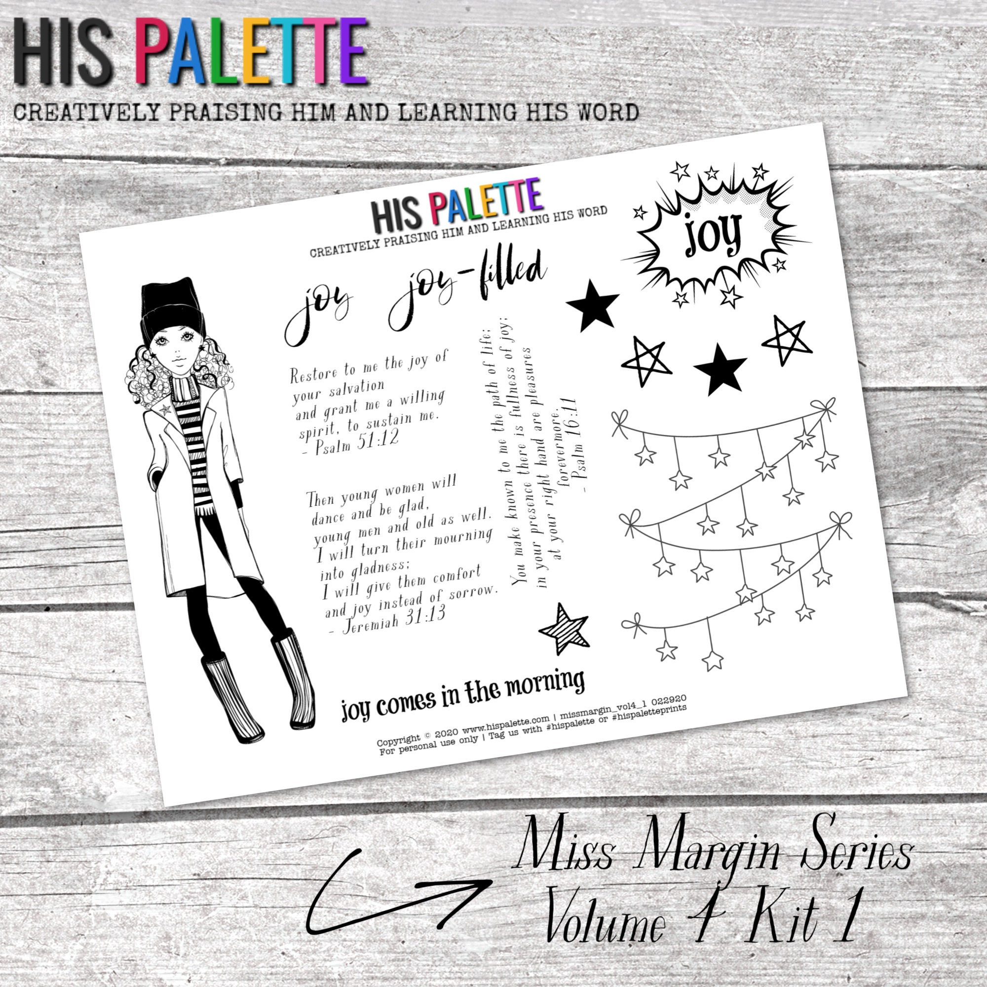 His Palette - Miss Margin Series Printable for Mixed-media, Bible ...