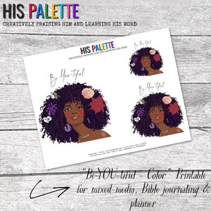 His Palette - Be-YOU-tiful - Color - printable for mixed-media, Bible journaling and planners