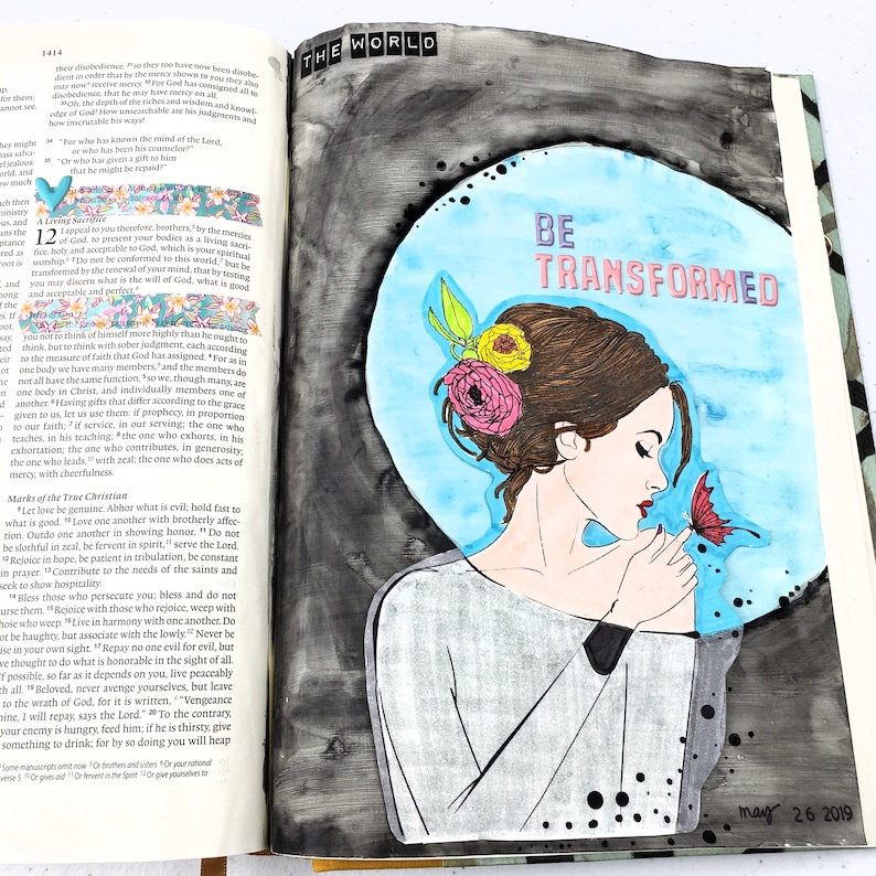 Bible Journaling and Faith Art Transform Printable for Mixed-Media His Palette