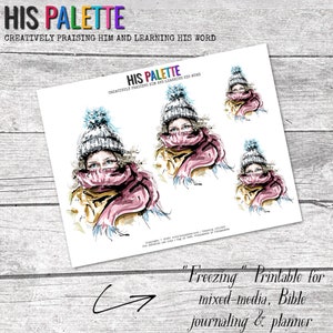 His Palette - Freezing 121020 - printable for mixed-media, Bible journaling and planners