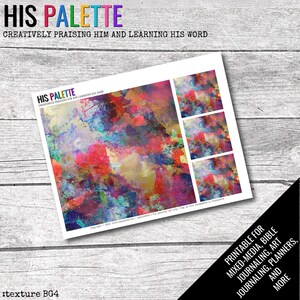 His Palette - &quot;Texture BG4&quot; printable background for mixed-media, Bible journaling and planners
