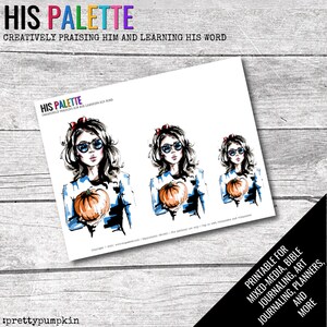 His Palette - &quot;Pretty Pumpkin&quot; printable for mixed-media, Bible journaling and planners