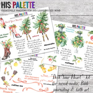His Palette - &quot;Deck Your Heart&quot; Printable Kit for Mixed-Media, Bible Journaling and Faith Art
