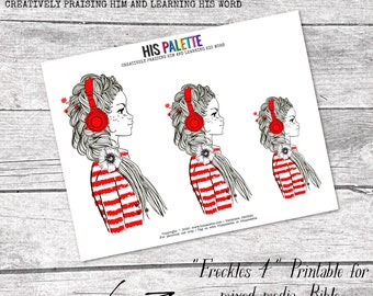 His Palette - "Freckles 4" printable for mixed-media, Bible journaling and faith art