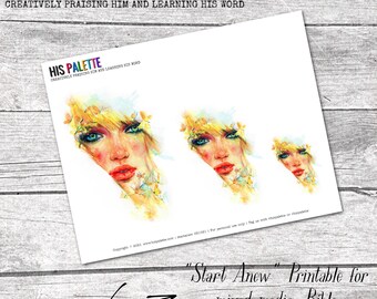 His Palette - "Start Anew" printable for mixed-media, Bible journaling and planner