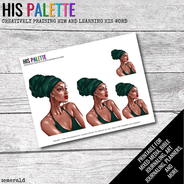 His Palette - "Emerald" printable for mixed-media, Bible journaling and faith art