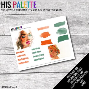 His Palette - &quot;ACTS Add-on 1&quot; printable for mixed-media, Bible journaling and planner