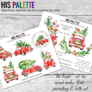 His Palette - &quot;The Road&quot; Printable Set for Mixed-Media, Bible Journaling and Faith Art