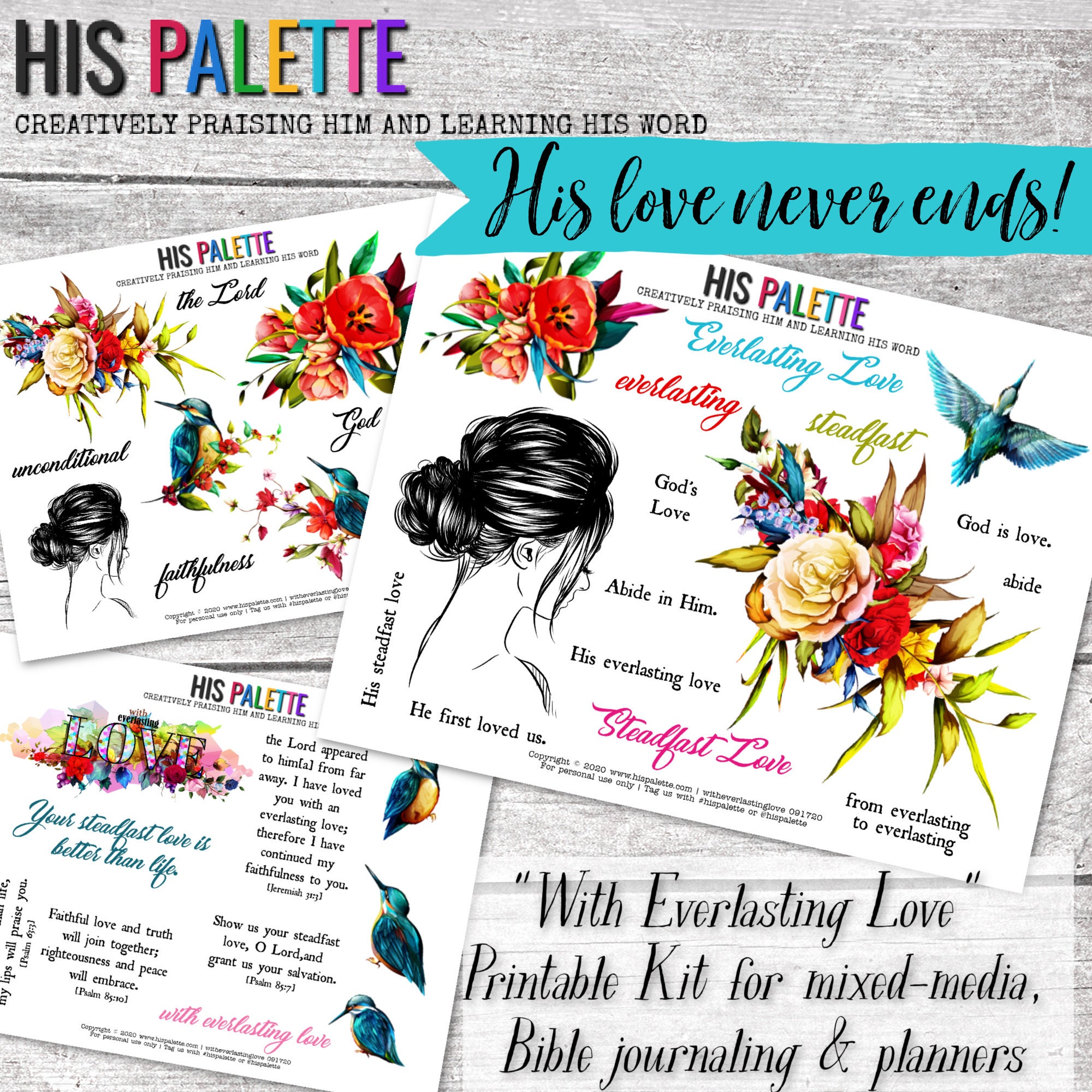 His Palette with Everlasting Love Printable Kit - Etsy