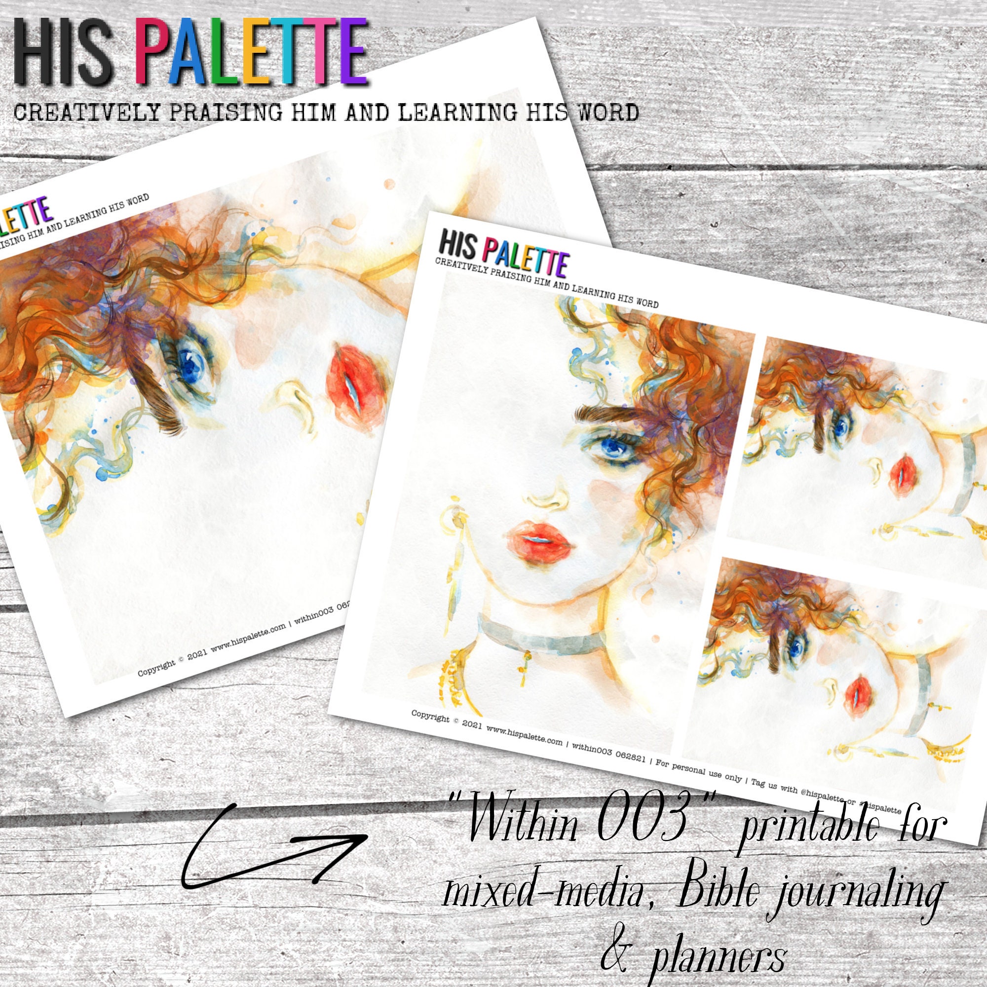 His Palette - "Within 003" printable for mixed-media, Bible…
