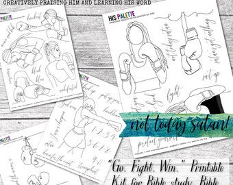 His Palette - "Go. Fight. Win." Printable Kit for Bible Study, Bible journaling and more