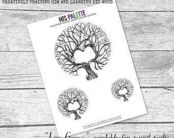 His Palette - "Love Grows" printable for mixed-media, Bible journaling and planners