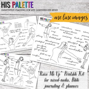 His Palette - &quot;Raise Me Up&quot; printable kit for mixed-media, Bible journaling and planner