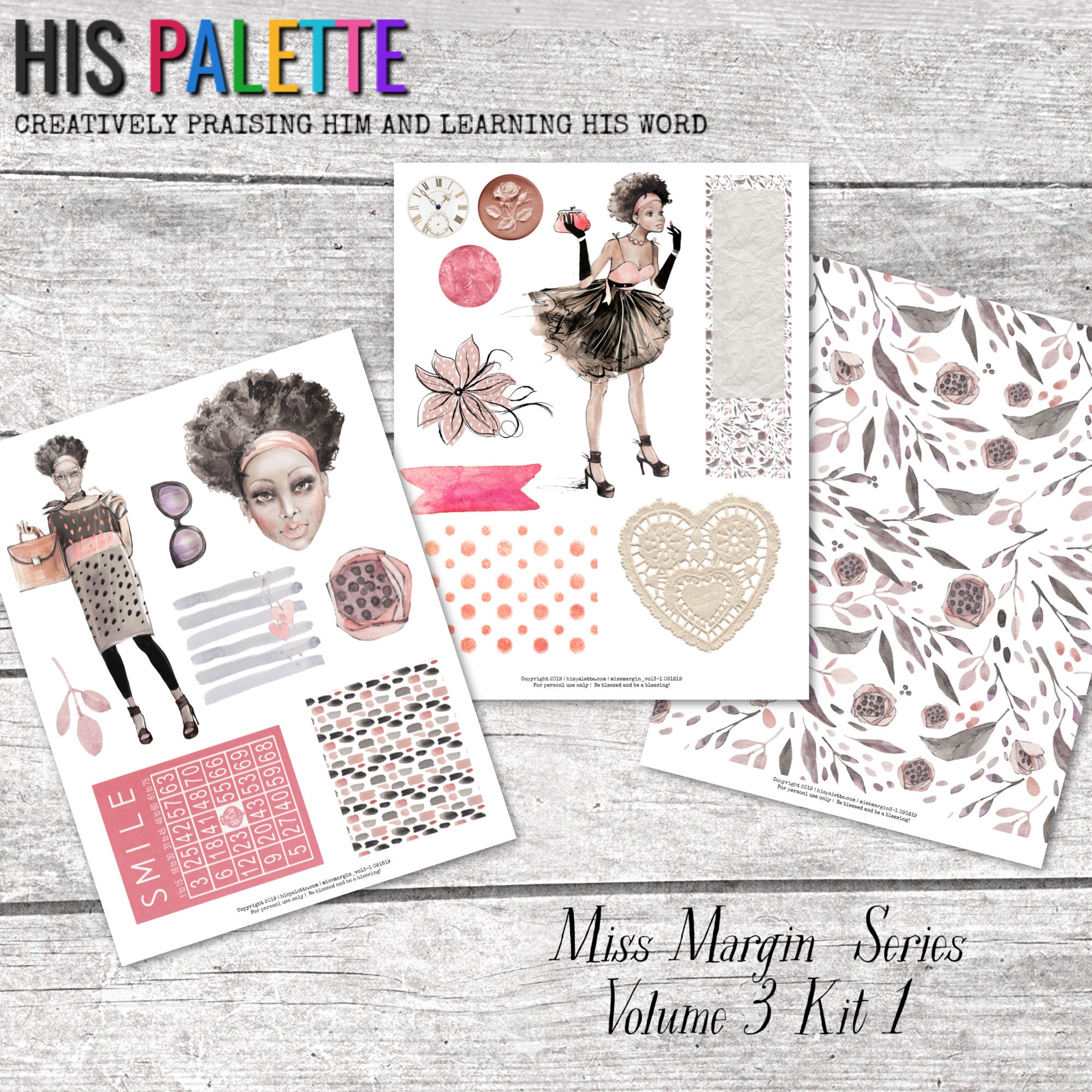 His Palette - Miss Margin Series Printable for Mixed-media, Bible ...