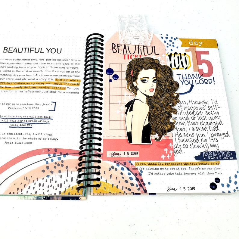 Beautiful You Printable for Mixed-Media Bible Journaling and Faith Art His Palette
