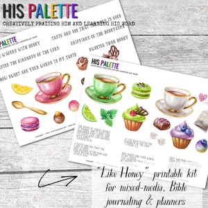 His Palette - &quot;Like Honey&quot; printable for mixed-media, Bible journaling and planners