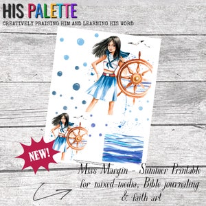 His Palette - Miss Margin Seasons - Summer printable for mixed-media, Bible journaling and faith art